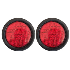 4" Inch Round 40 LED Diodes Stop Turn Tail Reverse Backup Signal Sealed Lights Red/White/Amber Assembly Rubber Mount for Trucks Trailers RV Boat Waterproof