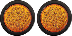 4" Inch Round 40 LED Diodes Stop Turn Tail Reverse Backup Signal Sealed Lights Red/White/Amber Assembly Rubber Mount for Trucks Trailers RV Boat Waterproof