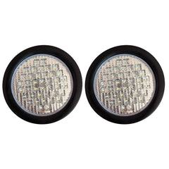 4" Inch Round 40 LED Diodes Stop Turn Tail Reverse Backup Signal Sealed Lights Red/White/Amber Assembly Rubber Mount for Trucks Trailers RV Boat Waterproof