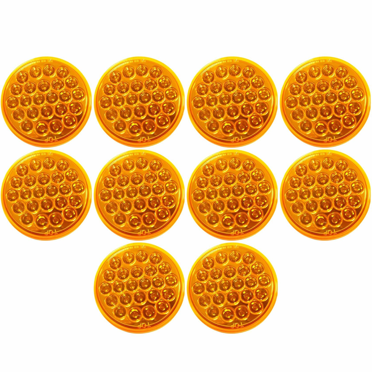 4" Round LED Trailer Tail Light 24 LED Stop Turn Tail Parking Signal Brake Marker Running Lights 3 Wire Pigtail Plug Trucks Trailer RV Boat Dump Truck Camper IP67 Waterproof DOT Approved 12V