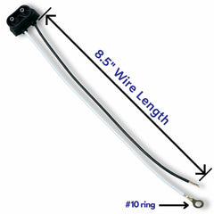 2 Prong Male Plugs - Two Wire Pigtail for Sealed Truck RV Trailer Clearance, Side Marker Lights - 6" Long, 2 Wire Plug Fits 2" 2.5" Side Markers Tail Lights, PL-10, 90° Design