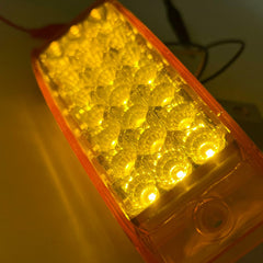 Qty 6 Amber/Red 6" 21 LED Side Marker Clearance Light Rectangle 12V Truck Trailer Camper Boat Marine 6x2 Rectangular Surface Mount [Sealed and Waterproof]