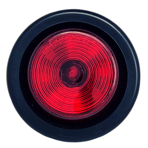 2" Round Red 9 LED Light Trailer Side Marker Clearance Grommet & Plug