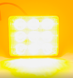 3.75" x 3.5 " Rectangle LED Amber Strobe Work Lamp Light 9-LED 27W DOT/SAE Approved Waterproof Dustproof Anti-Shock/Fog Towing Construction Safety Truck 10V-30V