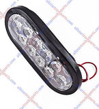 (2) WHITE & (4) RED 6" Oval 10 LED Stop Turn Tail & Backup Lights Truck Trailer - All Star Truck Parts