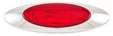 6.5" Oval Side Marker Light 6 LED Red Chrome Bezel Freightliner Trailer-QTY 1 - All Star Truck Parts