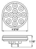 4" Inch Amber 12 LED Round Signal Turn Truck Mid-Turn  Light w/ Grommet & Wiring - All Star Truck Parts