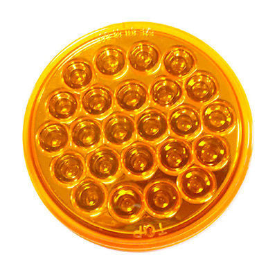 4" Inch Amber 24 LED Round Stop/Turn/Tail Truck Trailer Light & 3 Wire Plug - All Star Truck Parts