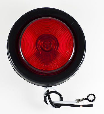 2" Inch Red Round Side Marker Clearance Truck Lightw/ Grommet & Pigtail - All Star Truck Parts