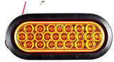 6" Inch Oval 24 LED Stop Turn Reverse Tail Truck Light Kit 2 Red/2 White/2 Amber - All Star Truck Parts