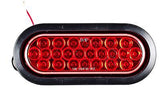6" Inch Red Oval 24 LED Stop/Turn/Tail Truck Light w Grommet+Pigtail - All Star Truck Parts