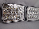 7x6" inch 15 LED H6054 Headlights & Relay Harness High/Low Beam 6000K 45W - Pair - All Star Truck Parts