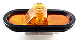 AMBER 6" OVAL MID-SHIP TURN TRUCK TRAILER LIGHT WITH GROMMET &  PIGTAIL KIT - All Star Truck Parts