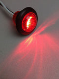 3/4" RED 3 LED CLEARANCE SIDE MARKER BULLET LIGHTS BLACK RING TRAILER TRUCK - All Star Truck Parts
