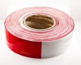 2"x150' DOT-C2 PREMIUM Reflective Safety Red/White Conspicuity Tape Truck Trailer Safety Bus Boat Trailer Camper Utility Trucks Forklifts Construction Equipment Parking Warehouse Floor Farm Equipment - All Star Truck Parts