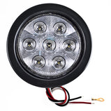 4" Inch 7 LED Round Stop/Backup/Reverse Truck Tail Light Kit - 2 Red + 2 White - All Star Truck Parts