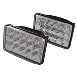 4x6" inch 15 LED Headlights CREE HID Replace H4656/4651 High/Low Beam 45W- Pair - All Star Truck Parts