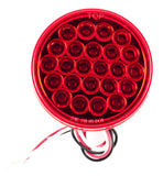 4" Inch Red 24 LED Round Stop/Turn/Tail Truck Trailer Light + 3 Wire Plug - All Star Truck Parts