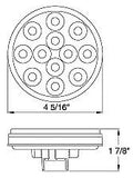 4" Inch White 12 LED Round Reverse Backup Tail Truck Light w/ Grommet & Wiring - All Star Truck Parts