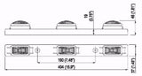 Red 3 LIGHT COMBINATION CLEARANCE ID BAR MARKER 24 LED TRAILER IDENTFICATION - All Star Truck Parts