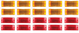 6" 21 LED Sealed Side Marker Clearance Light Trailer Truck - 10 Red & 10 Amber - All Star Truck Parts