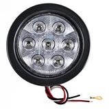4" Inch White 7 LED Round Backup/Reverse Truck Light w/ Grommet & Pigtail - All Star Truck Parts