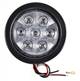 4" Inch White 7 LED Round Backup/Reverse Truck Light w/ Grommet & Pigtail - All Star Truck Parts