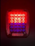 5.5" x 4" Rectangle 30 LED Red + Blue Strobe Light Iron/Metal Mounting Bracket DOT/SAE Approved Waterproof Anti-Shock Anti-Fog Towing Construction Safety Security (2 PACK)