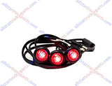 Red LED ID Identification Light Harness of 3 x 3/4” LED Marker & Clearance Lamps - Total of 9 LED's (3 LED's in each Light) 3/4" ID Light, 3-Unit Harness