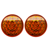 4" Round LED Recessed Amber Strobe Light, 24 LED DOT/SAE Approved & Marked, Waterproof, Super Bright High Powered Strobe for Towing