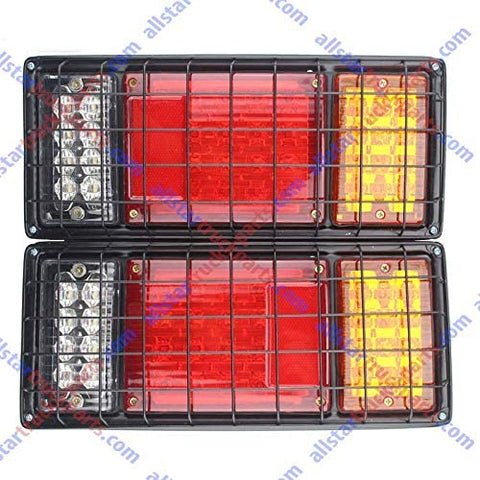 2Pcs LED Truck Trailer Tail Lights Bar Kit 40 LED Waterproof Tail Turn  Signal Brake Light Running Reverse Light with Iron Net Protection 5 Wires 