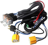 2-Headlight H4 Headlamp Light Bulb Ceramic Socket Plugs Relay Wiring Harness Kit