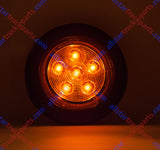 2.5" Round 6 LED Light Truck Trailer Side Marker Clearance Kit 2 Red & 2 Amber
