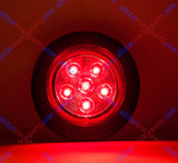 2.5" Round 6 LED Light Truck Trailer Side Marker Clearance Kit 2 Red & 2 Amber