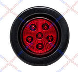 2.5" Round 6 LED Light Truck Trailer Side Marker Clearance Kit 2 Red & 2 Amber
