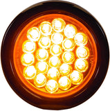 4" Round LED Recessed Amber Strobe Light, 24 LED DOT/SAE Approved & Marked, Waterproof, Super Bright High Powered Strobe for Towing