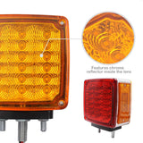 2pc Amber/Red 39 LED Double Face Stud Mount Pedestal Fender Stop Turn Tail Light