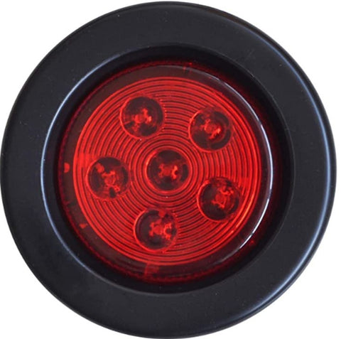 2.5" Round 6 LED Red Light Truck Trailer Side Marker Clearance Grommet Kit