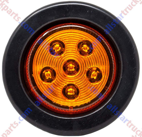 2.5" Inch Round 6 LED Amber Light Truck Trailer Side Marker Clearance Kit - All Star Truck Parts