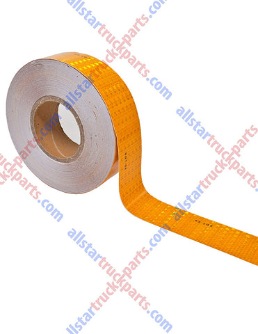 Yellow/Orange DOT-C2 Reflective Tape Conspiciuity Tape - COMMERCIAL ROLL, HIGH INTENSITY, STRONG ADHESIVE- 2" inch x 150' FEET - Truck Boat Trailer Semi Parking Construction Safety Night Visibility Bicycle Racks Equipment Steps Warehouse Floor Caution - All Star Truck Parts
