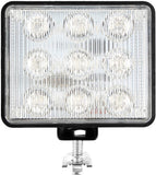 3.75" x 3.5 " Rectangle LED Amber Strobe Work Lamp Light 9-LED 27W DOT/SAE Approved Waterproof Dustproof Anti-Shock/Fog Towing Construction Safety Truck 10V-30V
