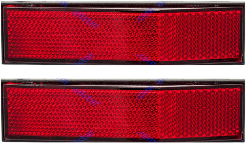 [ALL STAR TRUCK PARTS] 5-1/4" Angled Rectangular Stick On Reflector- 2 Pack for Trailers, Trucks, Automobiles, Mail Boxes, Boats, SUV's, RV's, Industrial Strong Adhesive DOT/SAE Approved (Red, 2)