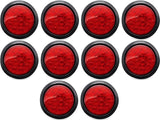 [ALL STAR TRUCK PARTS] 4" Inch White and Red 12 LED Round Stop/Turn/Tail/Reverse/Backup Trailer Light Kit with 3 wire Pigtail Plug & Grommet