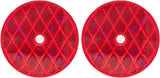 Class A 3-3/16" Round Red/Amber/White Reflector with Center Mounting Hole for Trailers, Trucks, Automobiles, Mail Boxes, Boats, SUV's, RV's, Industrial Applications