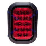 5x3" 2x Red 2xWhite Rectangle 12 LED Stop/Turn/Tail Truck Light Grommet Wire Kit - All Star Truck Parts