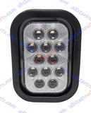 5x3" White Rectangle 12 LED Reverse Backup Truck Light Grommet & Pigtail - All Star Truck Parts
