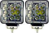 2Pcs 4.5" Square LED Work Light 27W 1890LM 9 LED Driving Pods Spot Beam Work Lamp For Off-Road Suv Boat 4X4 Jeep JK 4WD Truck 12V-36V