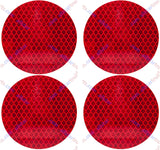 3" Inch Round DOT-SAE Amber/Red High Visibility Reflective Stick-On Prism Reflector | Strong Adhesive/Weatherproof | Trailer Camper RV Flatbed Fender Property Boat Marine