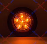 2.5" Inch Round 6 LED Amber Light Truck Trailer Side Marker Clearance Kit - All Star Truck Parts