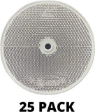 Class A 3-3/16" Round Red/Amber/White Reflector with Center Mounting Hole for Trailers, Trucks, Automobiles, Mail Boxes, Boats, SUV's, RV's, Industrial Applications
